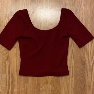 Scooped tee crop top